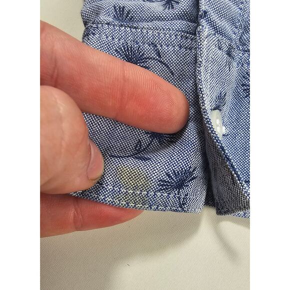 Liz claib chambray dandelion whimsical long sleeve button up career casual sz M+ - Picture 4 of 8